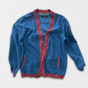 TwentyOne Men Blue Cardigan Sweater